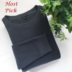 THEORY MEN'S WAFFLE KNIT CREWNECK PULLOVER, SIZE L